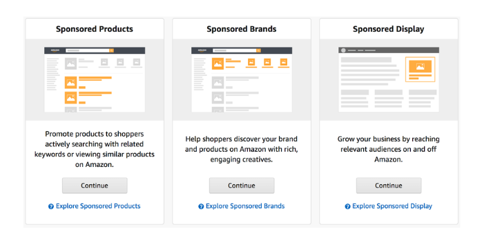 Sponsored Products, Sponsored Brands, and Sponsored Display ads