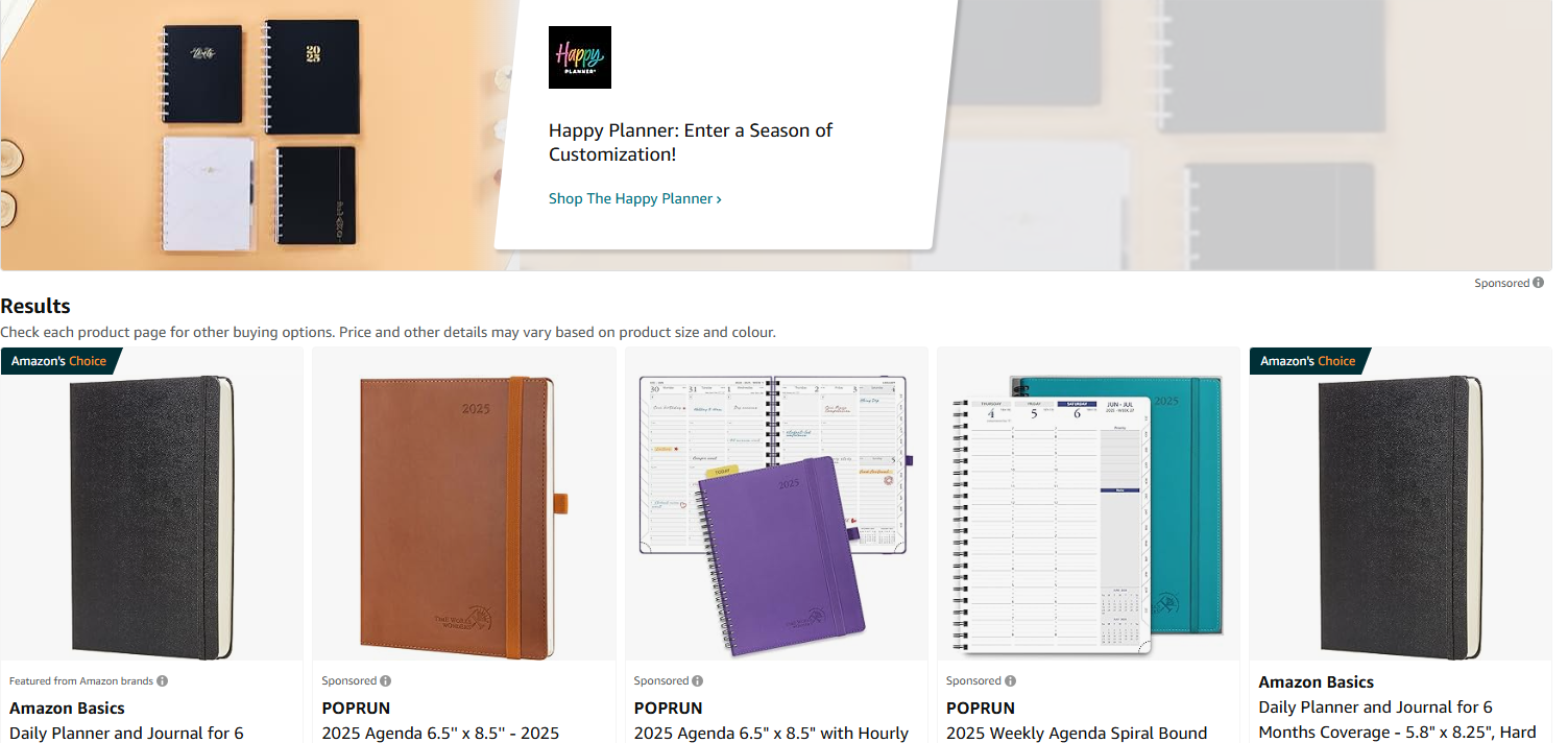 planner amazon